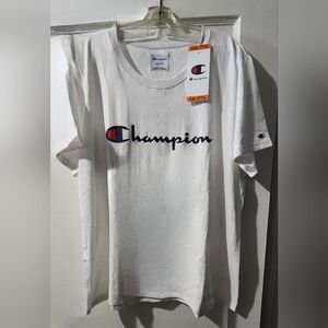 Champion White Logo Short Sleeve Tee